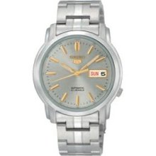 Seiko 5 2 Tone Gray Dial Men`s Automatic Watch