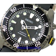 Seiko Kinetic Diver's 200m Black Gun Metal Ska427 Watch Ska427p2