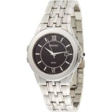 Seiko Mens Bracelet Black Dial - SKK637