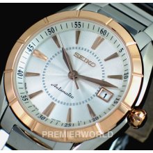 Seiko Presage Automatic / Hand Winding 100m Sapphire 2 Tone Watch Srp106j1 Japan