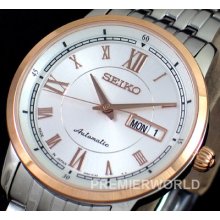 Seiko Presage Automatic / Hand Winding Sapphire 2 Tone 100m Watch Srp260j1 Japan