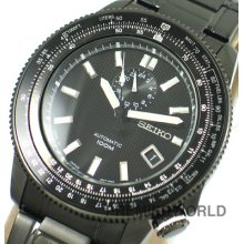 Seiko Superior Automatic / Hand Winding Slide Rule Black Ip Watch Ssa007j1 Japan