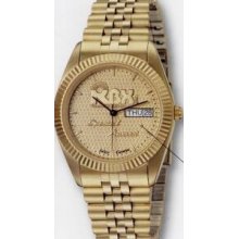 Selco Geneve Gentlemen`s Gold Mustang Medallion Watch