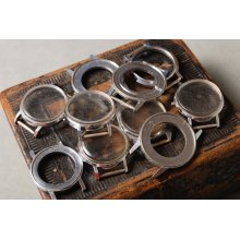 Set of 10 Vintage watch cases, silver and gold finished