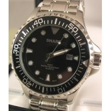 Sharp Men's Quartz Date Watch Bracelet Black Dial