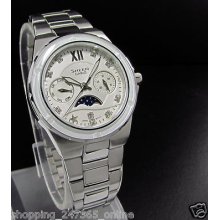She 3500 Swarovski Elements Sapphire Glass Moon Phase Dial Cruise Line Watch L P