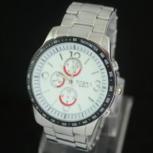 Silver Wholesale Fashion Style Gentlemen Man Men's Quartz Wrist Watch, Kby