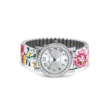 Silverplated And Crystal Quartz Stretch Watch