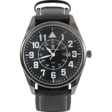 Smith Wesson Civilian Watch Water Resistant Leather Strap Quartz Wristwatch