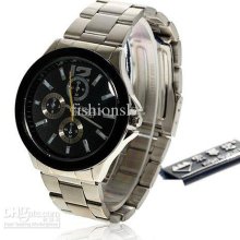 Special Hour Marks Display Quartz Stainless Steel Wrist Watch 6027