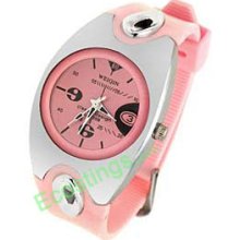Sports Water Resistant Pink Girl's Wrist Quartz Watch