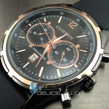 Steel Water Elegant Quartz Hours Hand Date Black Rubber Men Wrist Watch Hw099