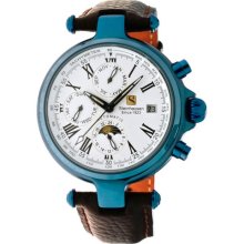 Steinhausen Watches - Men's Three Eyes Automatic Blue Case/white Dial