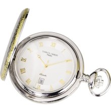 Sterling Silver Two-Tone Pocket Watch w Hunter Case