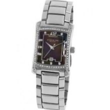 Stuhrling Original 145CB.121127 Lady Gatsby High Society Black Mother of Pearl Dial with Silver Hands and Markers