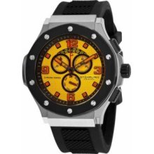 Stuhrling Original 160CXL.335622 Mens Quartz with Stainless Steel Caseandamp;#44; Yellow Dial and Black Rubber Strap