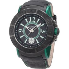 Stuhrling Original 543 332p571 Swiss Sentry Black/green Leather Strap Mens Watch