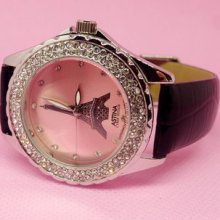 Stylish Crystal Eiffel Tower Womens Analog Dial Wrist Watch Quart Watches Pw68