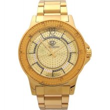 Super Techno by Joe Rodeo 0.10CT diamonds Watch Yellow Gold Tone Case M-6072