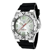 Swiss Legend Men's Expedition Silver Dial, Black Silicon Watch