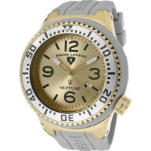 Swiss Legend Men's Neptune Gold Dial Grey Silicone
