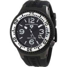 Swiss Legend Neptune Black Dial Black Silicone Men's Watch (21848p-bb-01-sa)