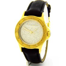 Swiss Master SWM016 Round Gold-tone Steel Case Diamond Women's Watch