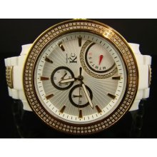 Techno Com Kc Jojo White Ceramic Diamond Watch 3.60 Ct