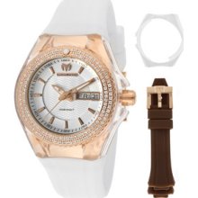Technomarine Cruise Mother Of Pearl Diamond Bezel Pink Ladies Chronograph Watch