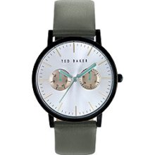 Ted Baker Multifunction Grey Leather Men's watch #TE1095