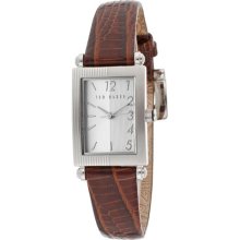 Ted Baker Watches Women's Silver Dial Brown Genuine Leather Brown Gen