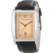 Ted Lapidus Men's 5118301 Antique Gold Dial Black Leath