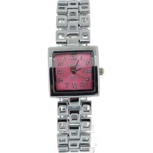 The Olivia Collection Ladies Square Pink Dial Bracelet Strap Dress Watch Cos15