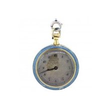 Tiffany & Co. Yellow and White Gold and Enamel Vintage Pocket Watch