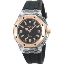 TOCS Men's Octag-Sport 40902 Black Silicone Quartz Watch with Black