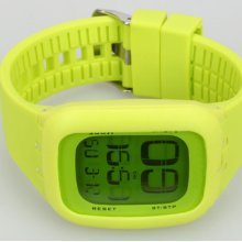 Touch Screen Silicone Band Digital Led Wrist Watch Light Green