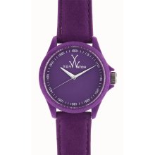 Toy Watch Sartorial Only Time Violet Leather Velvet Strap Quartz Watch Pe06vl