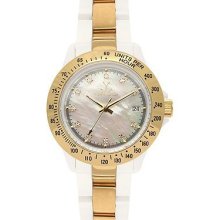 Toywatch Heavy Metal Plasteramic Collection Mini Gold White Watch.