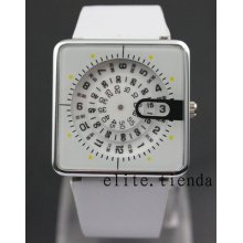 Trendy Complex Design Ladys Mens Quartz White Watch