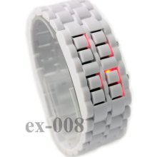 Trendy Mens/ladys Slim Faceless Date Digital Red Led Wristwatch Watch Gift