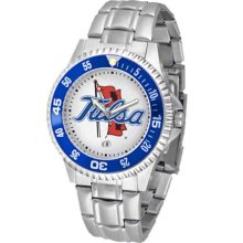 Tulsa Golden Hurricane Mens Steel Bandwrist Watch