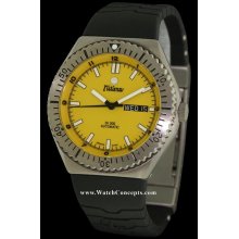 Tutima Factory Refurbished wrist watches: Titanium Yellow Diver Rubber