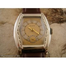 Two Toned Gold-ivory Elgin With Tonneau-tanq Case, Manual (ref. 769)