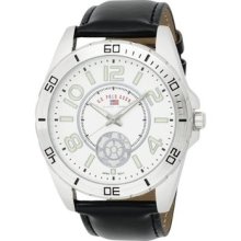 U.s. Polo Assn. Mens Us5159 Silver Dial Black Strap Watch