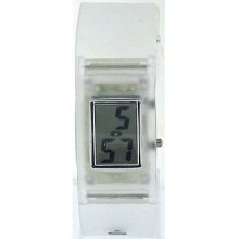 Unisex Digital Clear Plastic Strap Watch With Date, Boxx186