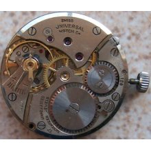 Universal Watch Co Wristwatch Movement & Dial Cal 128 28,5 Mm. In Diameter
