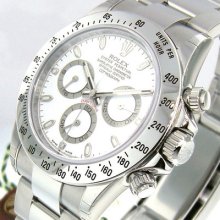 Unworn Mens Rolex Steel Daytona White Dial 116520