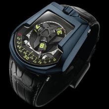 Urwerk 202 Twin Turbine Hammerhead Blue PE-CVD Platinum