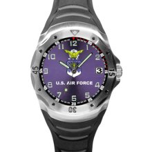 Us Air Force Stainless Steel Case Watch Pu Rubber Strap Date Luminous Hands