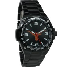 UT Longhorn wrist watch : Texas Longhorns Stainless Steel Warrior Watch - Black